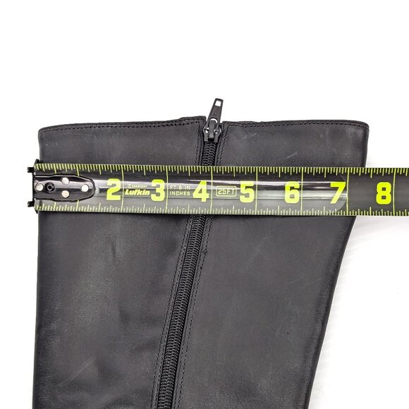 David Tate Wmn Allegria Black Leather Wide Calf Riding Stretch Tall Boots sz 8.5 - Picture 8 of 9